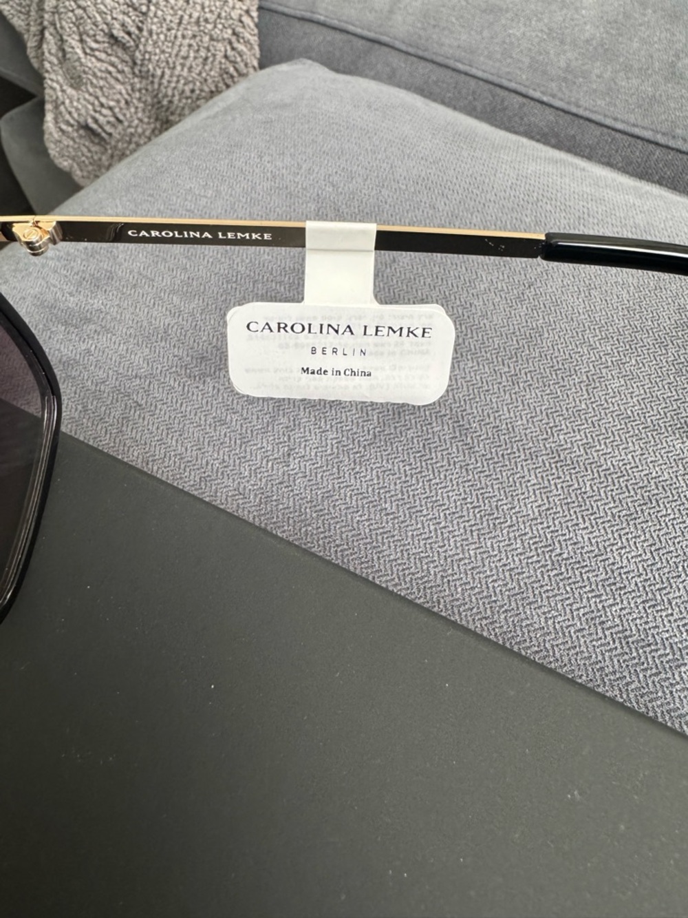 SALE Carolina Lemke Berlin Sunglasses - Black Frame with Gold trim - Picture 5 of 8